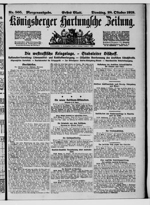 Königsberger Hartungsche Zeitung on Oct 28, 1919