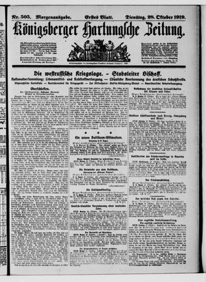 Königsberger Hartungsche Zeitung vom 28.10.1919