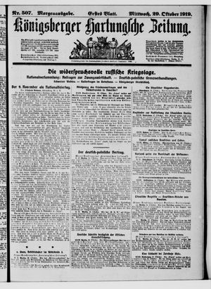 Königsberger Hartungsche Zeitung vom 29.10.1919