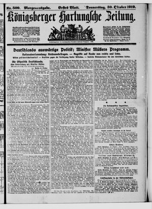 Königsberger Hartungsche Zeitung vom 30.10.1919