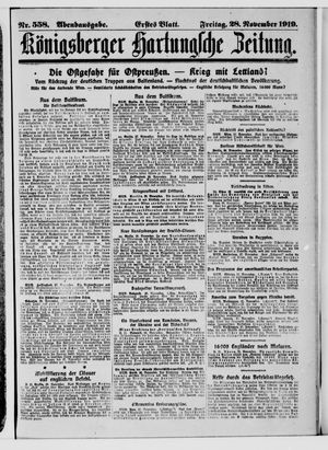 Königsberger Hartungsche Zeitung vom 28.11.1919