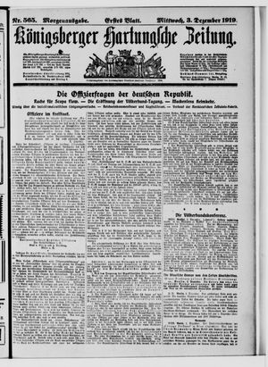 Königsberger Hartungsche Zeitung vom 03.12.1919