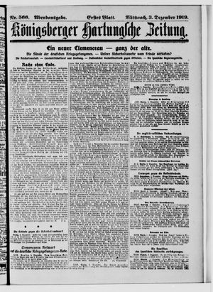 Königsberger Hartungsche Zeitung vom 03.12.1919