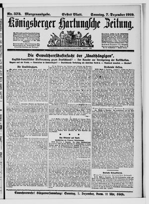 Königsberger Hartungsche Zeitung vom 07.12.1919