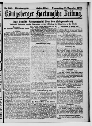 Königsberger Hartungsche Zeitung vom 11.12.1919