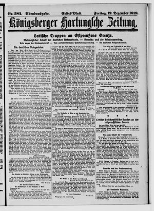 Königsberger Hartungsche Zeitung vom 12.12.1919