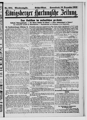Königsberger Hartungsche Zeitung vom 13.12.1919