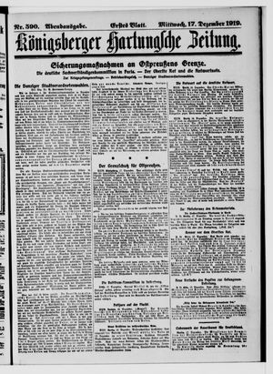 Königsberger Hartungsche Zeitung vom 17.12.1919