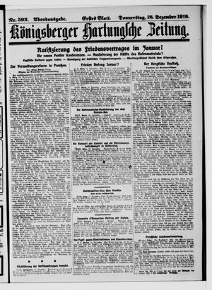 Königsberger Hartungsche Zeitung vom 18.12.1919