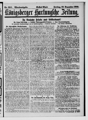 Königsberger Hartungsche Zeitung vom 19.12.1919