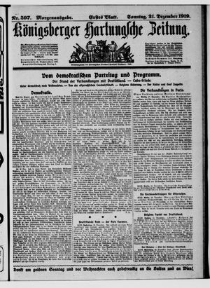 Königsberger Hartungsche Zeitung vom 21.12.1919