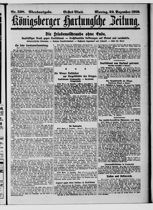 Königsberger Hartungsche Zeitung vom 22.12.1919