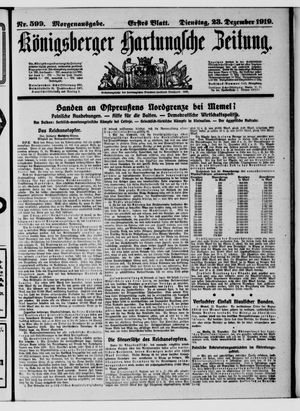 Königsberger Hartungsche Zeitung vom 23.12.1919