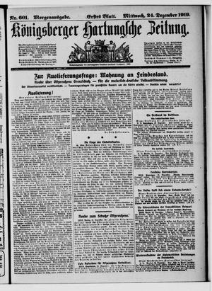 Königsberger Hartungsche Zeitung vom 24.12.1919