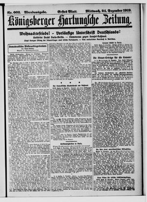 Königsberger Hartungsche Zeitung vom 24.12.1919