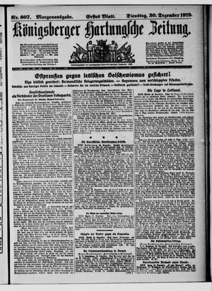Königsberger Hartungsche Zeitung vom 30.12.1919
