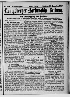 Königsberger Hartungsche Zeitung vom 30.12.1919