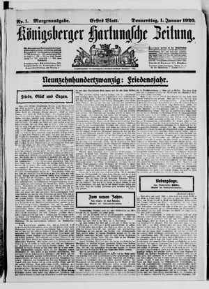 Königsberger Hartungsche Zeitung on Jan 1, 1920