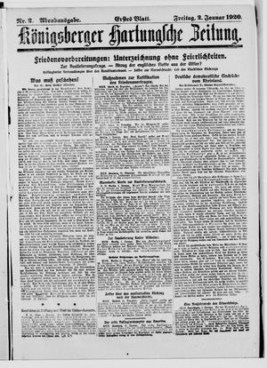 Königsberger Hartungsche Zeitung on Jan 2, 1920