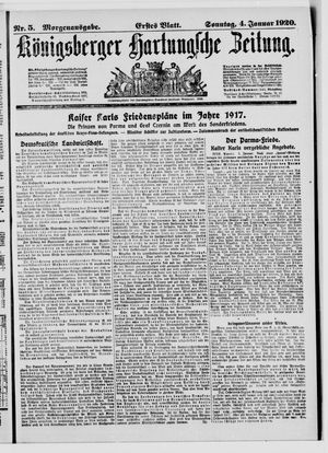 Königsberger Hartungsche Zeitung vom 04.01.1920