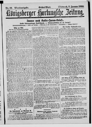 Königsberger Hartungsche Zeitung vom 07.01.1920