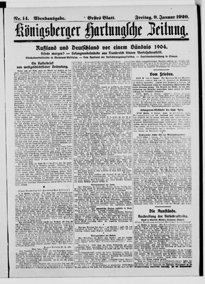 Königsberger Hartungsche Zeitung vom 09.01.1920