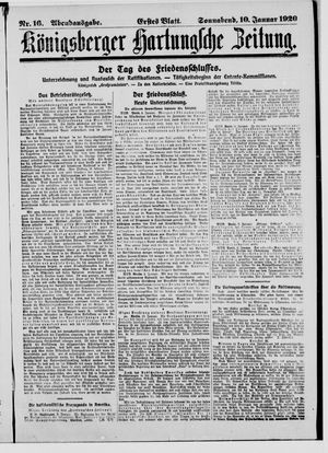 Königsberger Hartungsche Zeitung vom 10.01.1920
