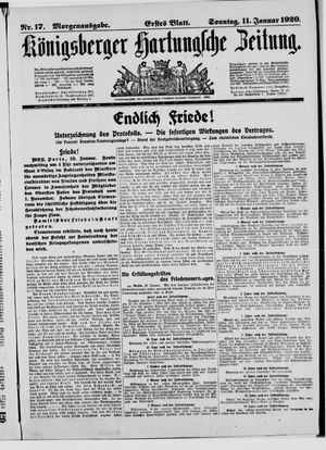 Königsberger Hartungsche Zeitung on Jan 11, 1920