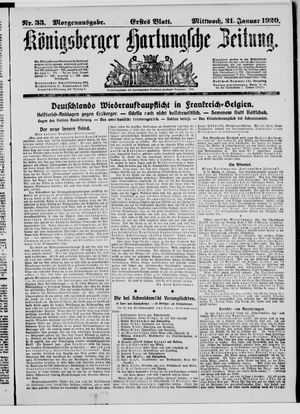 Königsberger Hartungsche Zeitung vom 21.01.1920