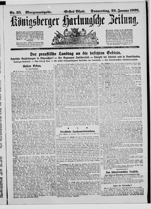 Königsberger Hartungsche Zeitung vom 22.01.1920