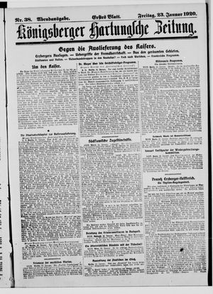 Königsberger Hartungsche Zeitung on Jan 23, 1920