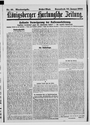 Königsberger Hartungsche Zeitung vom 24.01.1920