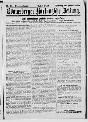 Königsberger Hartungsche Zeitung on Jan 26, 1920