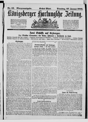 Königsberger Hartungsche Zeitung on Jan 27, 1920