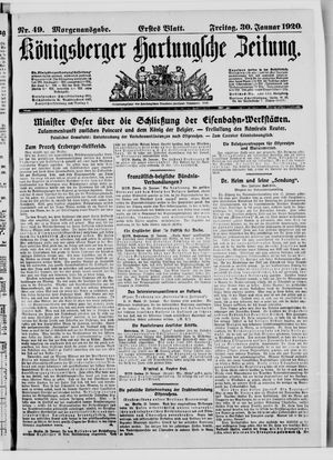 Königsberger Hartungsche Zeitung on Jan 30, 1920