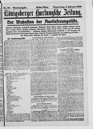 Königsberger Hartungsche Zeitung vom 05.02.1920