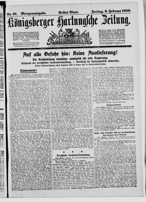 Königsberger Hartungsche Zeitung vom 06.02.1920