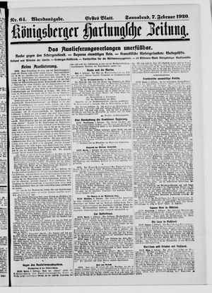 Königsberger Hartungsche Zeitung vom 07.02.1920