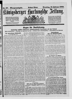 Königsberger Hartungsche Zeitung vom 10.02.1920