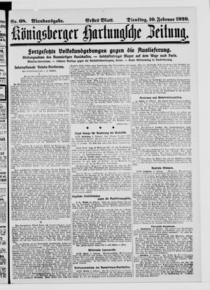 Königsberger Hartungsche Zeitung vom 10.02.1920
