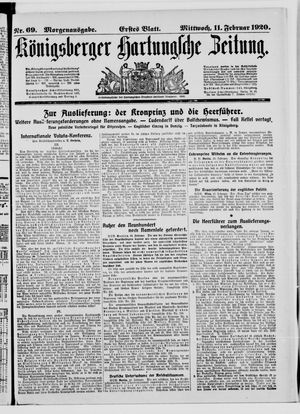 Königsberger Hartungsche Zeitung vom 11.02.1920