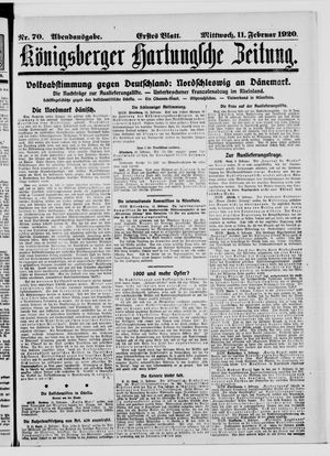 Königsberger Hartungsche Zeitung vom 11.02.1920