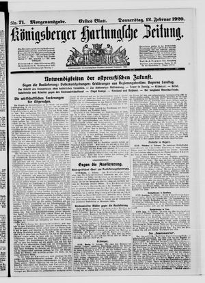 Königsberger Hartungsche Zeitung on Feb 12, 1920