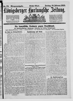 Königsberger Hartungsche Zeitung on Feb 13, 1920