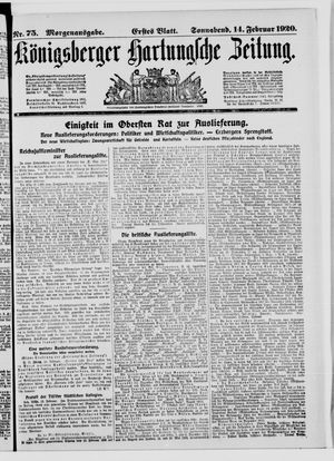 Königsberger Hartungsche Zeitung vom 14.02.1920