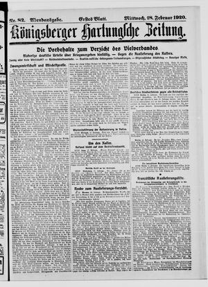 Königsberger Hartungsche Zeitung vom 18.02.1920