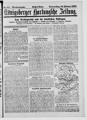 Königsberger Hartungsche Zeitung on Feb 19, 1920