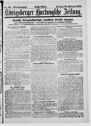 Königsberger Hartungsche Zeitung on Feb 20, 1920