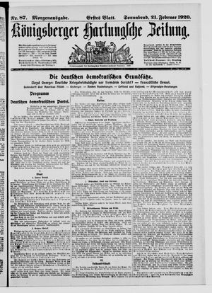 Königsberger Hartungsche Zeitung vom 21.02.1920