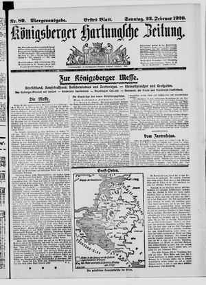 Königsberger Hartungsche Zeitung on Feb 22, 1920
